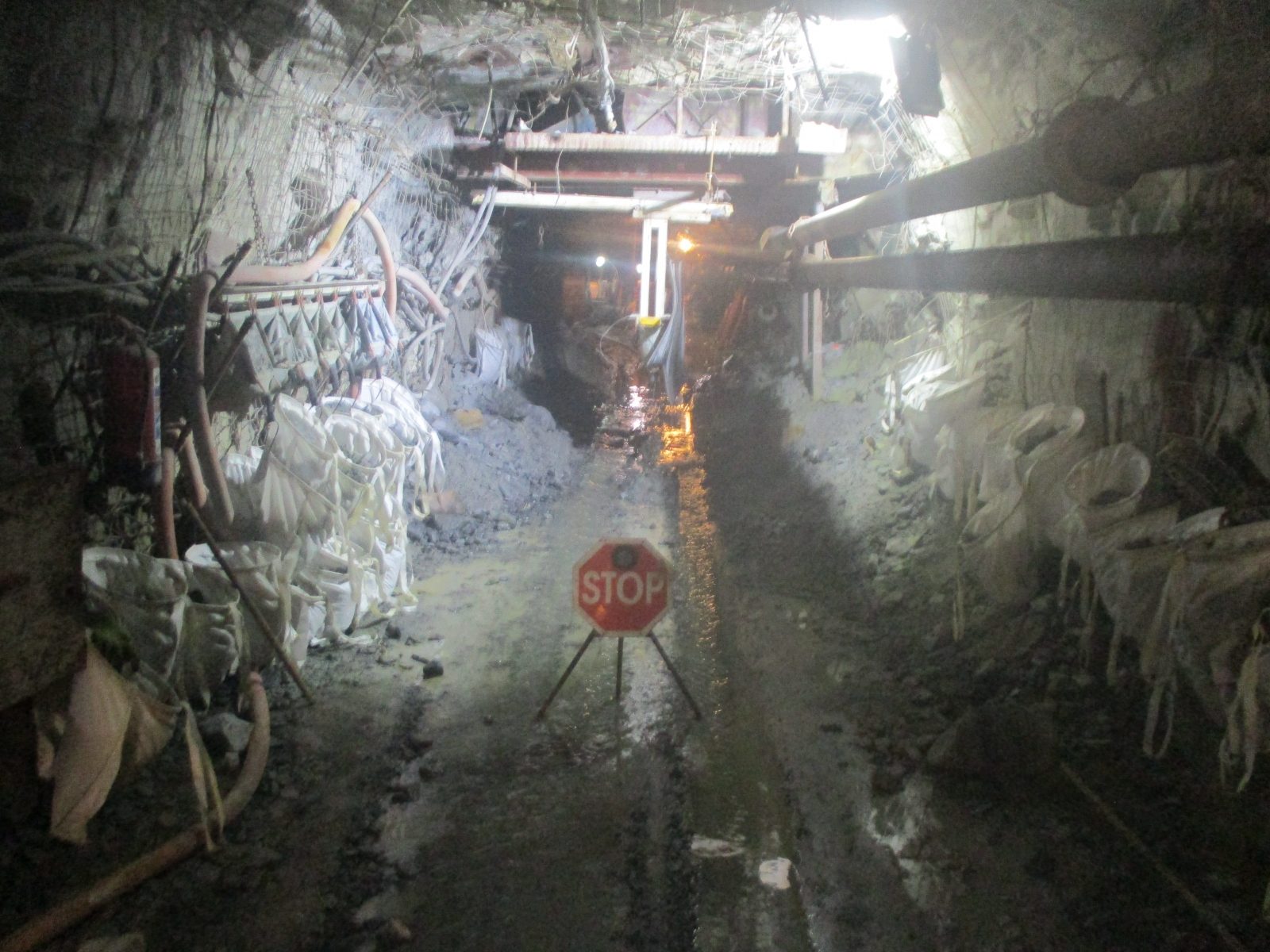 Drain re-installed alongside a rehabilitated tramming track