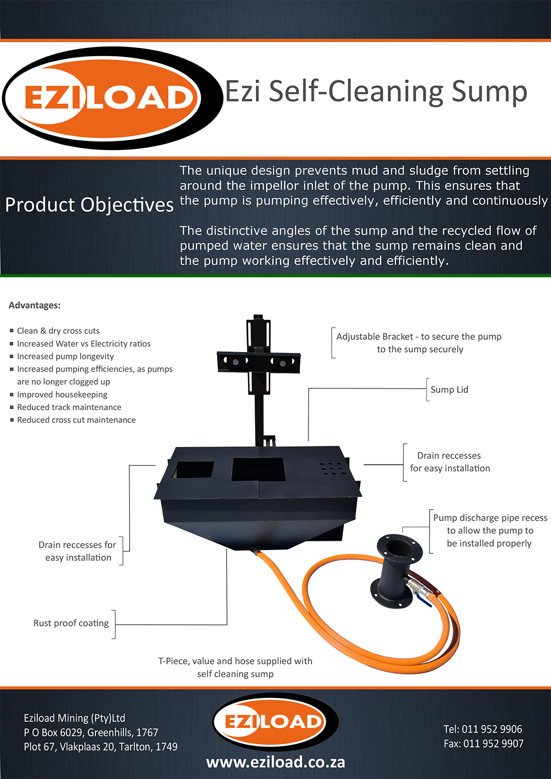 Ezi Self-Cleaning Sump