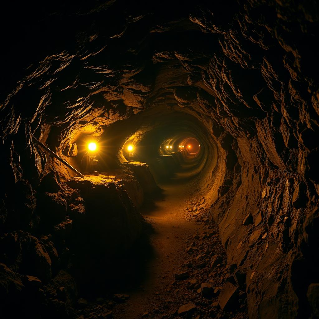 Deep-level gold mine underground tunnel